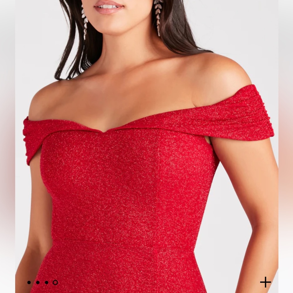 Off The Shoulder, Glitter Formal Dress - Picture 3 of 7
